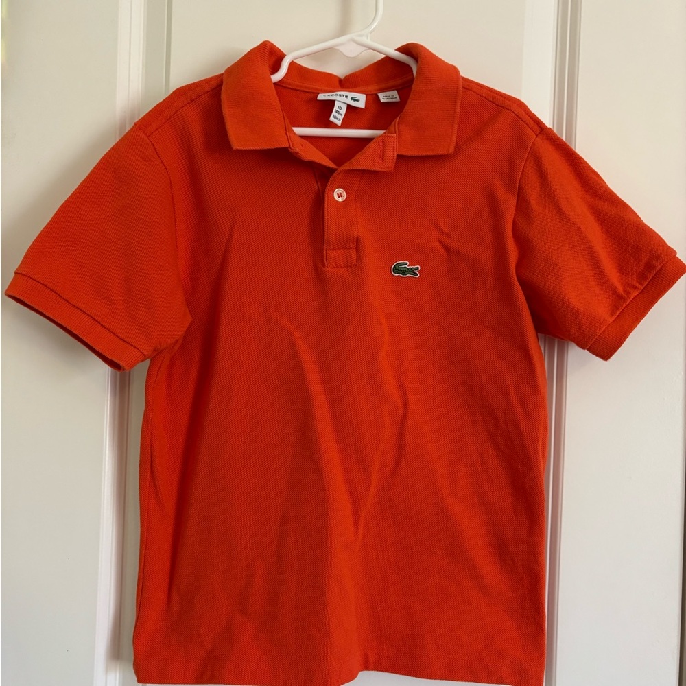 Lacoste Kids Orange Polo Shirt, Size 10